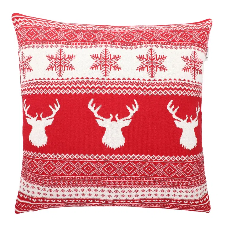 Poszewka RENK dwukolorowa z motywem świątecznym 45x45 cm