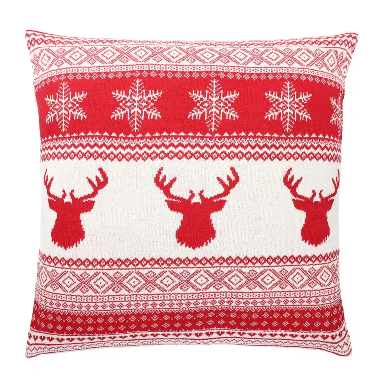 Poszewka RENK dwukolorowa z motywem świątecznym 45x45 cm