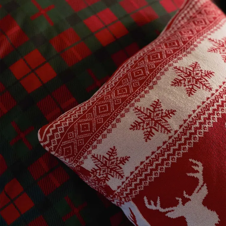 Poszewka RENK dwukolorowa z motywem świątecznym 45x45 cm