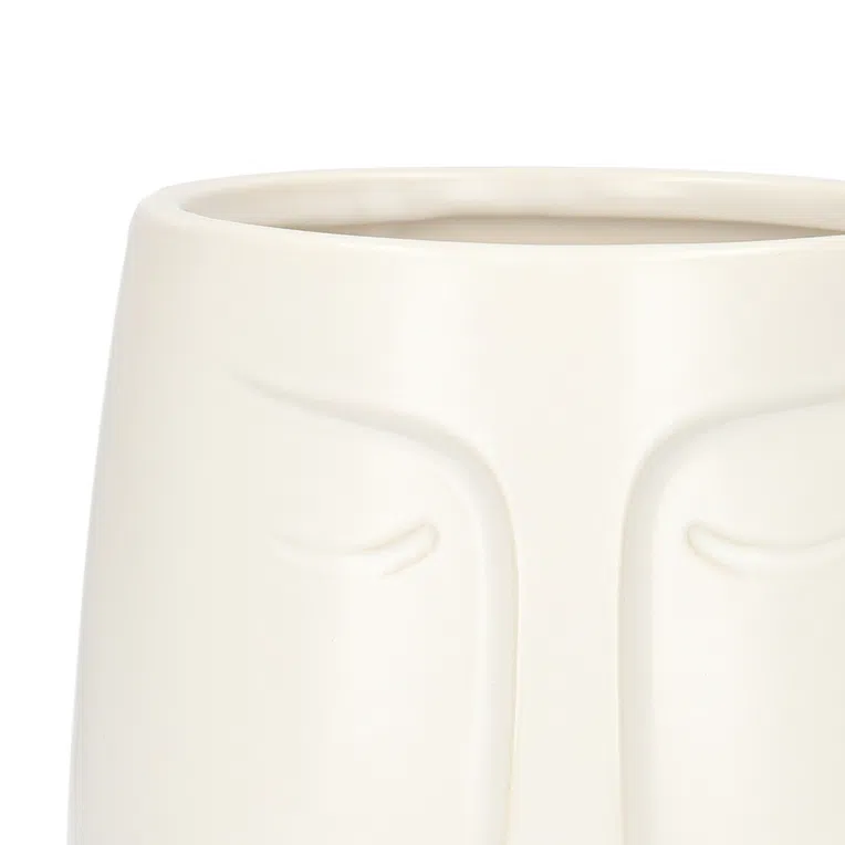 Osłonka na doniczkę FACE biała 14x15 cm