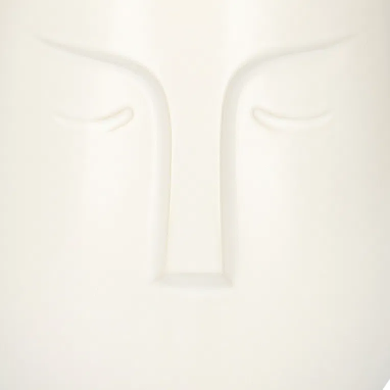 Osłonka na doniczkę FACE biała 14x15 cm