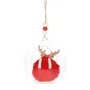 Zawieszka GLARS kula szklana z czerwonym reniferem 10 cm