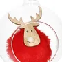 Zawieszka GLARS kula szklana z czerwonym reniferem 10 cm