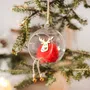 Zawieszka GLARS kula szklana z czerwonym reniferem 10 cm