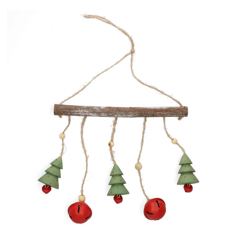 Girlanda PINO z choinkami i bombkami 44x22 cm