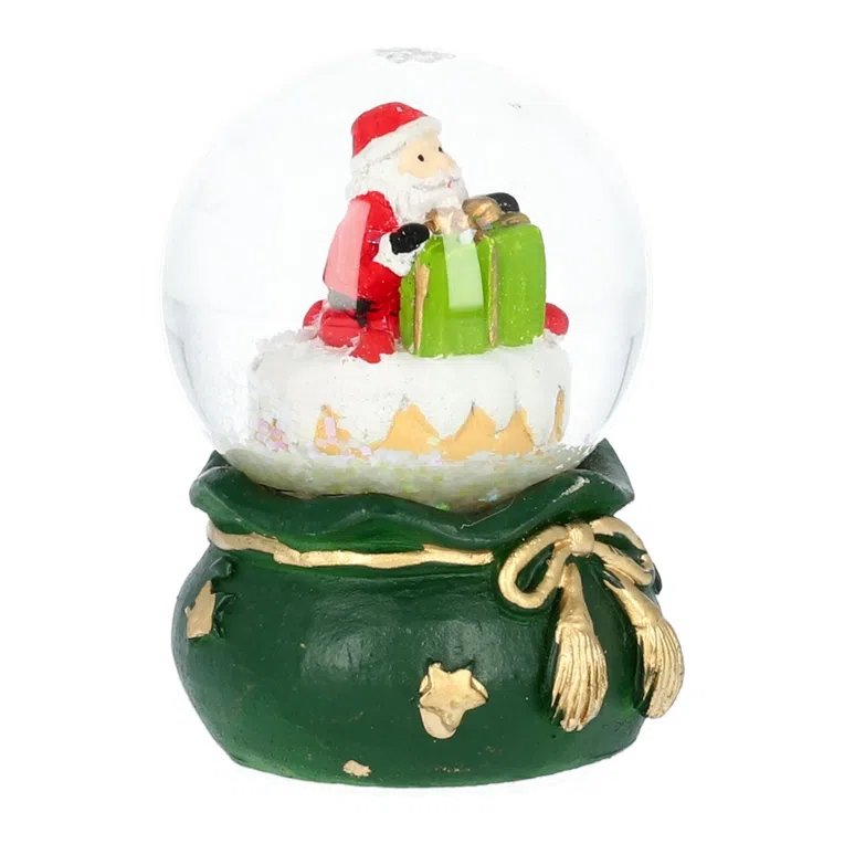 Kula RONIE śnieżna z Mikołajem i prezentem S 5x6 cm