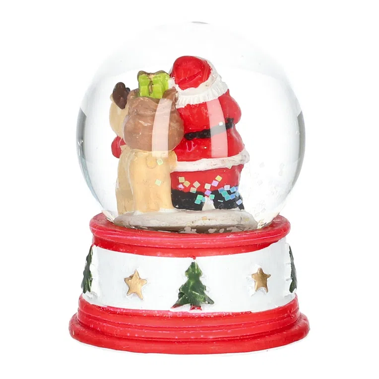 Kula RONIE śnieżna z Mikołajem i reniferem S 5x6 cm