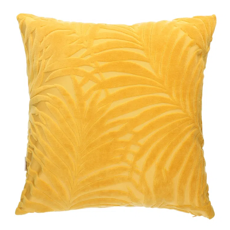 Poszewka MAITE z wytłoczeniami musztardowa 45x45 cm