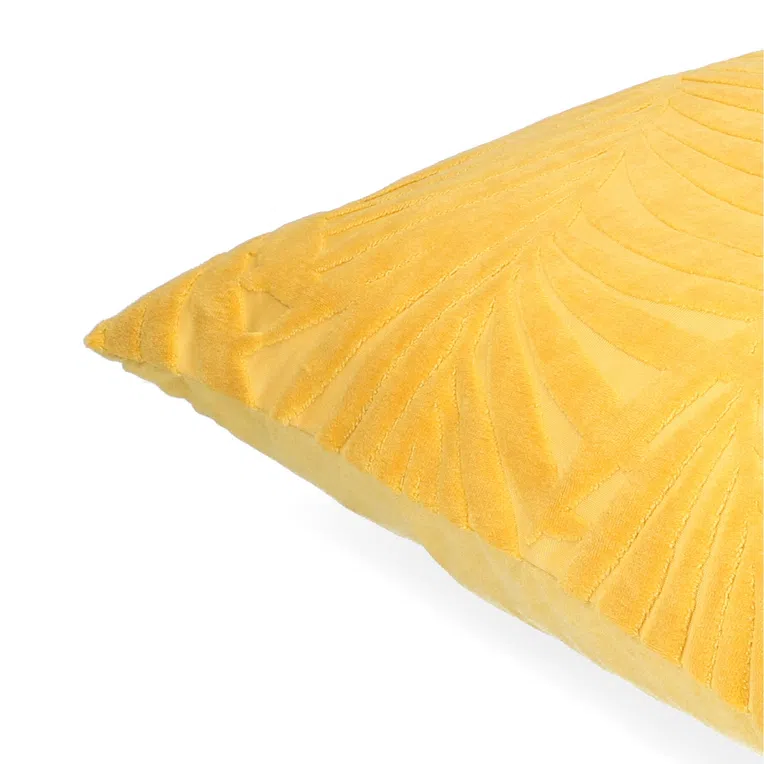 Poszewka MAITE z wytłoczeniami musztardowa 45x45 cm