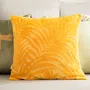 Poszewka MAITE z wytłoczeniami musztardowa 45x45 cm