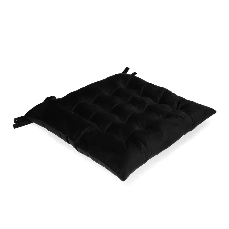 Poduszka na krzesło z wiązaniem czarna ROOSVELT 38x38 cm AW20 981870