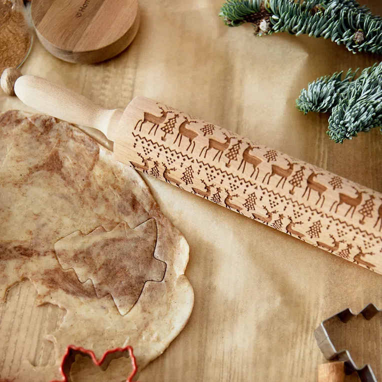 Wałek DALIA do ciasta w renifery 39 cm