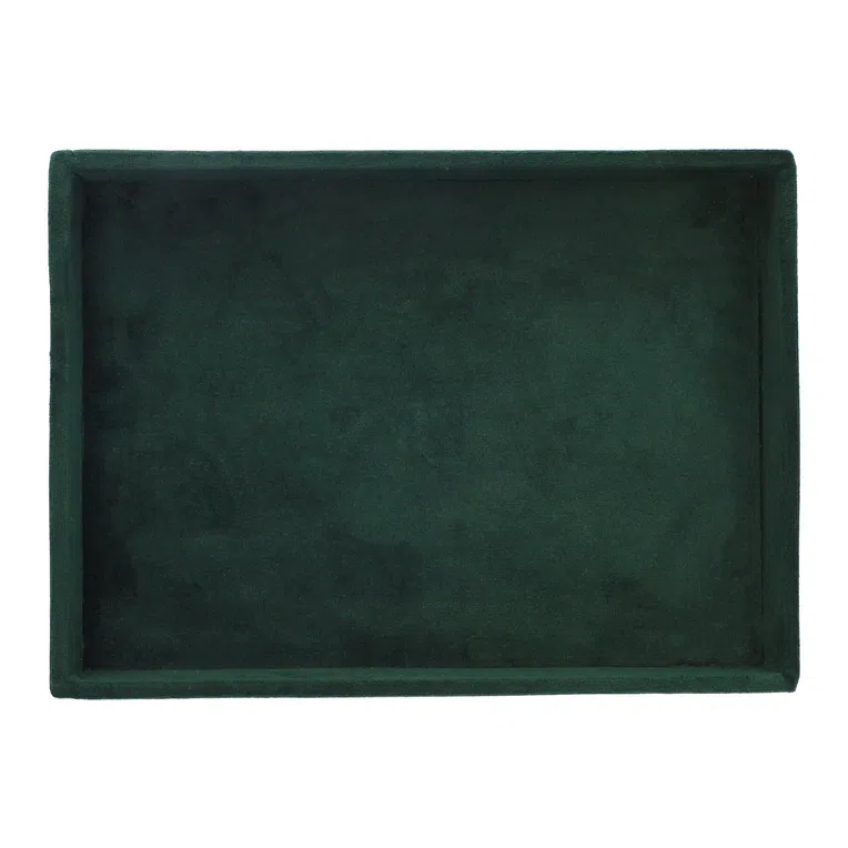 Taca LOVA welurowa zielona 24x18x4 cm