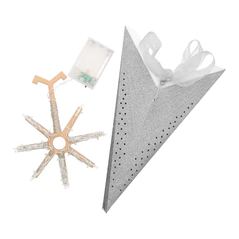 Gwiazda GALLA ażurowa srebrna z ledem 60 cm