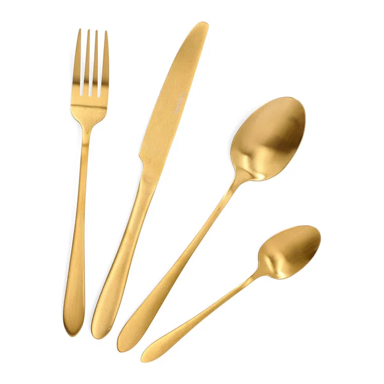 Zestaw sztućców ABELE matowe złote 16 szt.