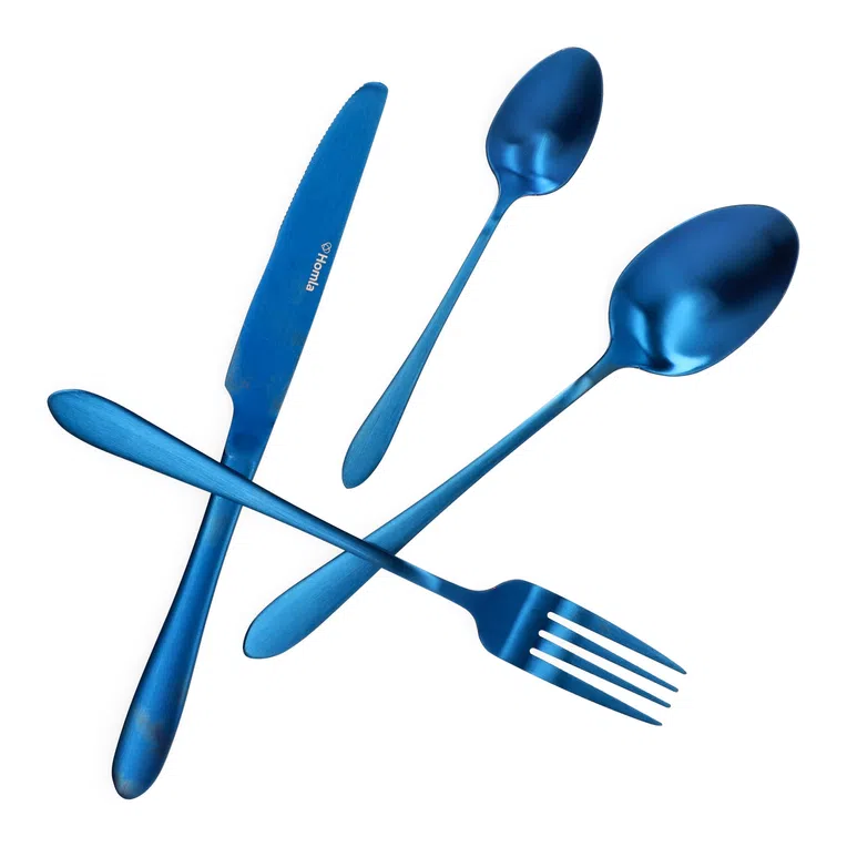 Zestaw sztućców ABELE matowe granatowe 16 szt.