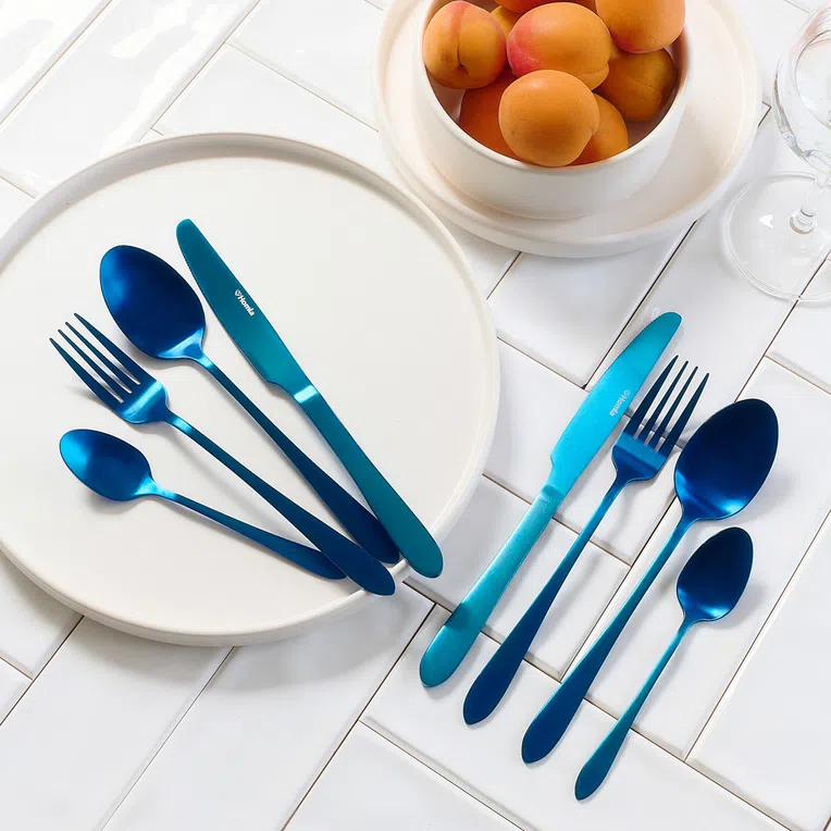 Zestaw sztućców ABELE matowe granatowe 16 szt.