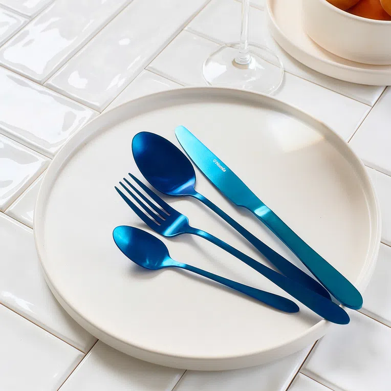 Zestaw sztućców ABELE matowe granatowe 16 szt.