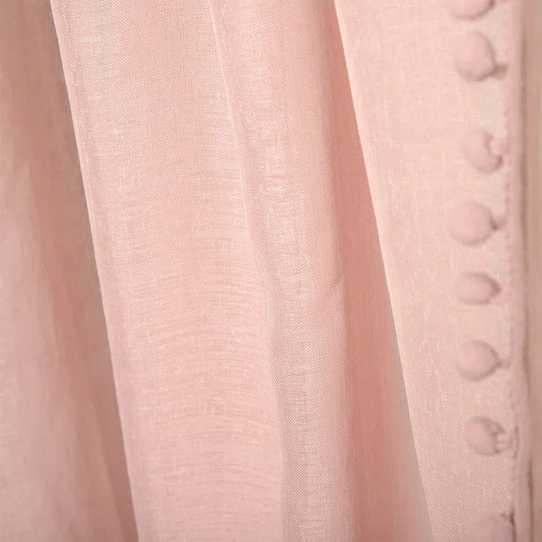 Firanka ADI z pomponikami różowa 140x250 cm