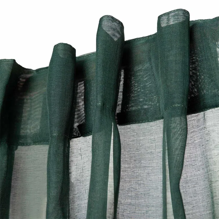 Firanka ADI z pomponikami zielona 140x250 cm