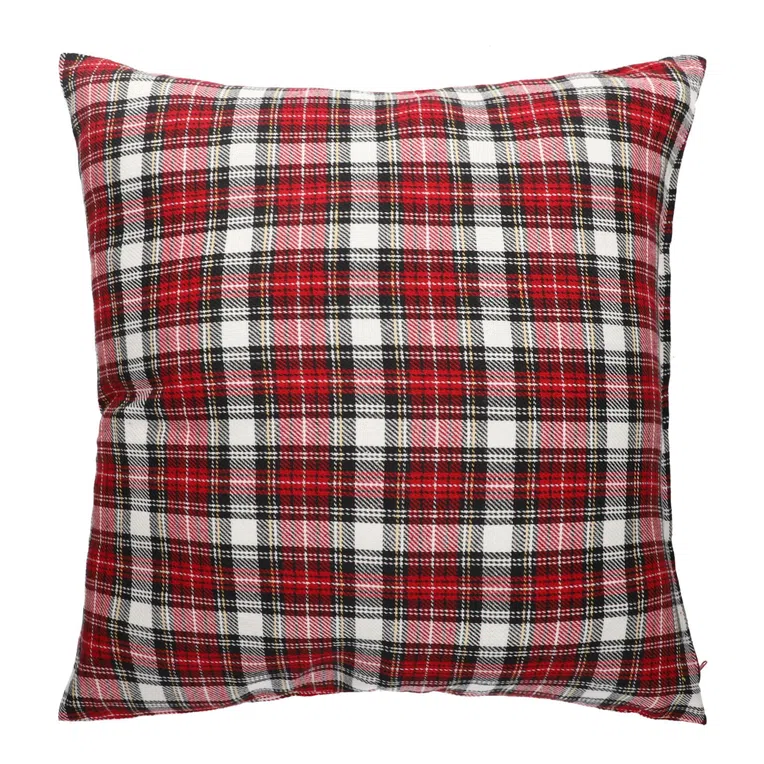Poszewka NILSA w kratę czerwona 45x45 cm