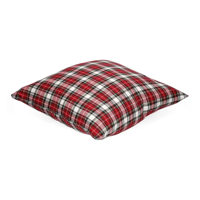 Poszewka NILSA w kratę czerwona 45x45 cm
