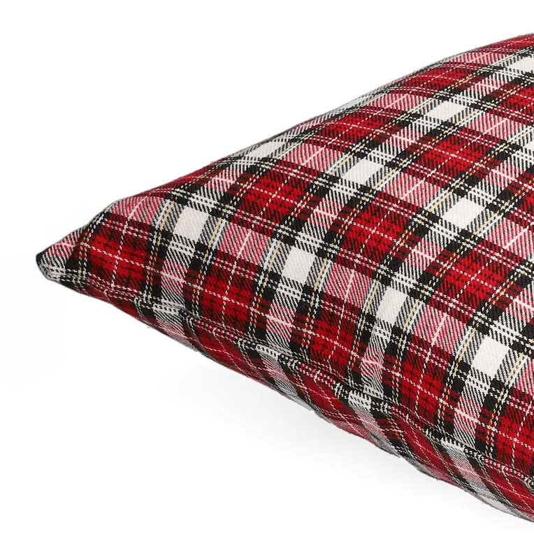 Poszewka NILSA w kratę czerwona 45x45 cm