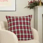 Poszewka NILSA w kratę czerwona 45x45 cm