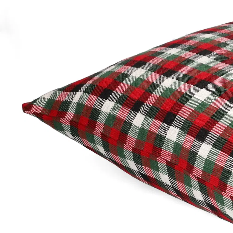 Poszewka PAIMO w kratę czerwona 45x45 cm