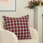 Poszewka PAIMO w kratę czerwona 45x45 cm