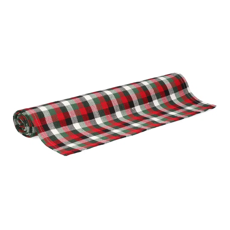 Bieżnik PAIMO w kratę czerwony 40x160 cm