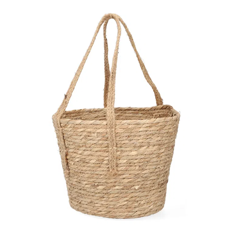 Kosz LUMBO z trawy morskiej z uchwytami 28x25 cm