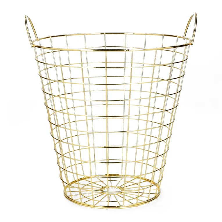 Kosz VOSS metalowy złoty 31,5x35,5 cm
