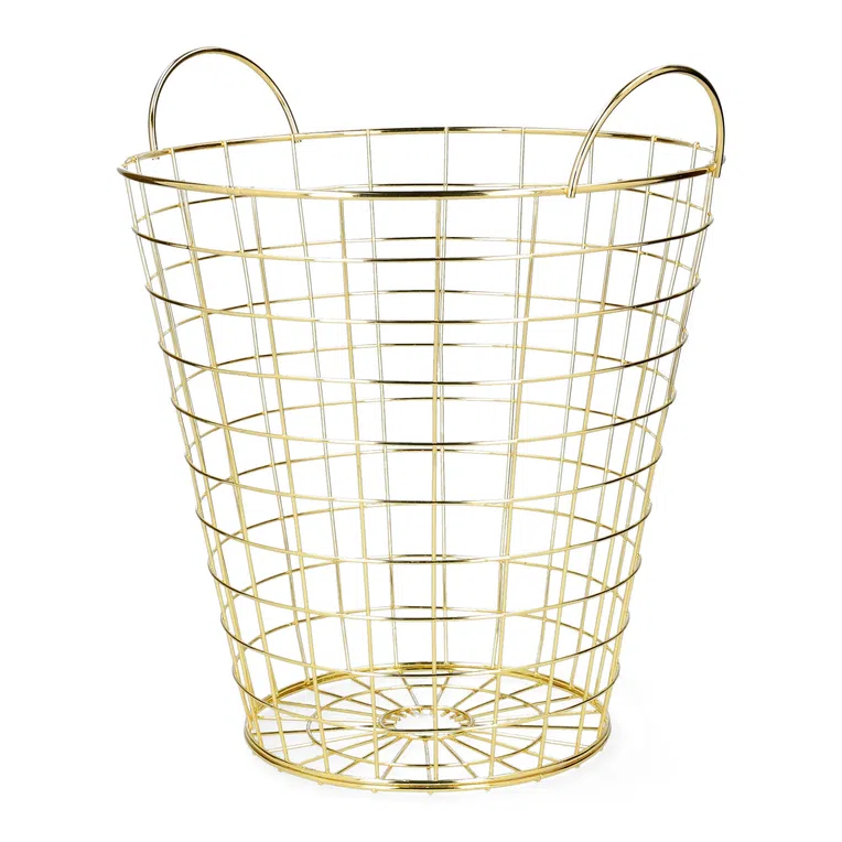 Kosz VOSS metalowy złoty 31,5x35,5 cm