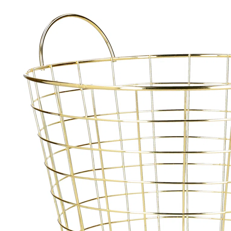 Kosz VOSS metalowy złoty 31,5x35,5 cm