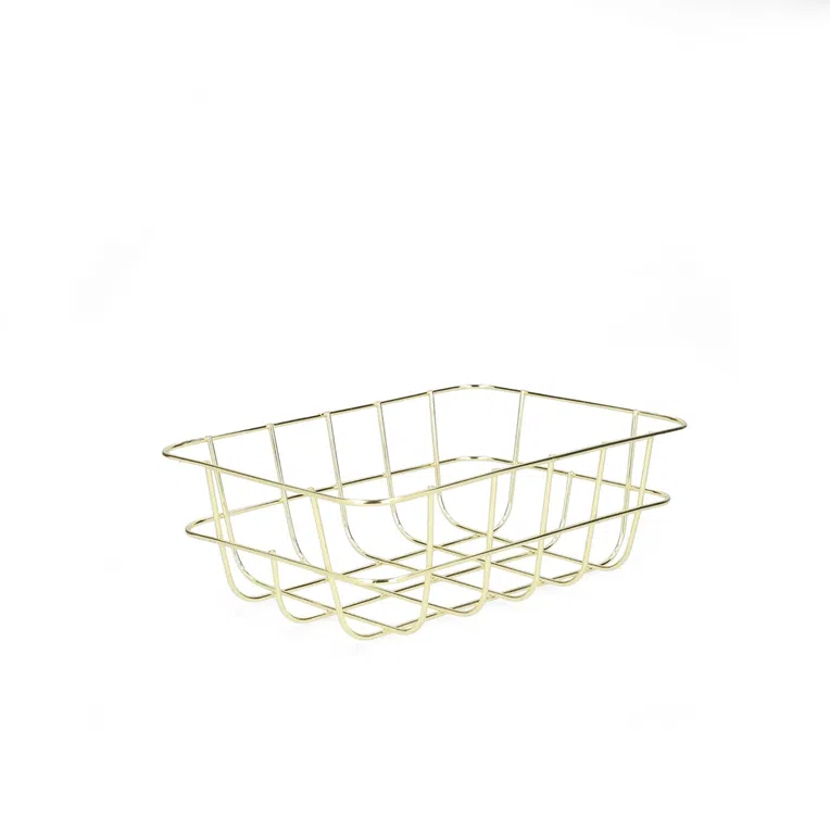 Kosz VOSS metalowy złoty 25,5x18,5x9 cm