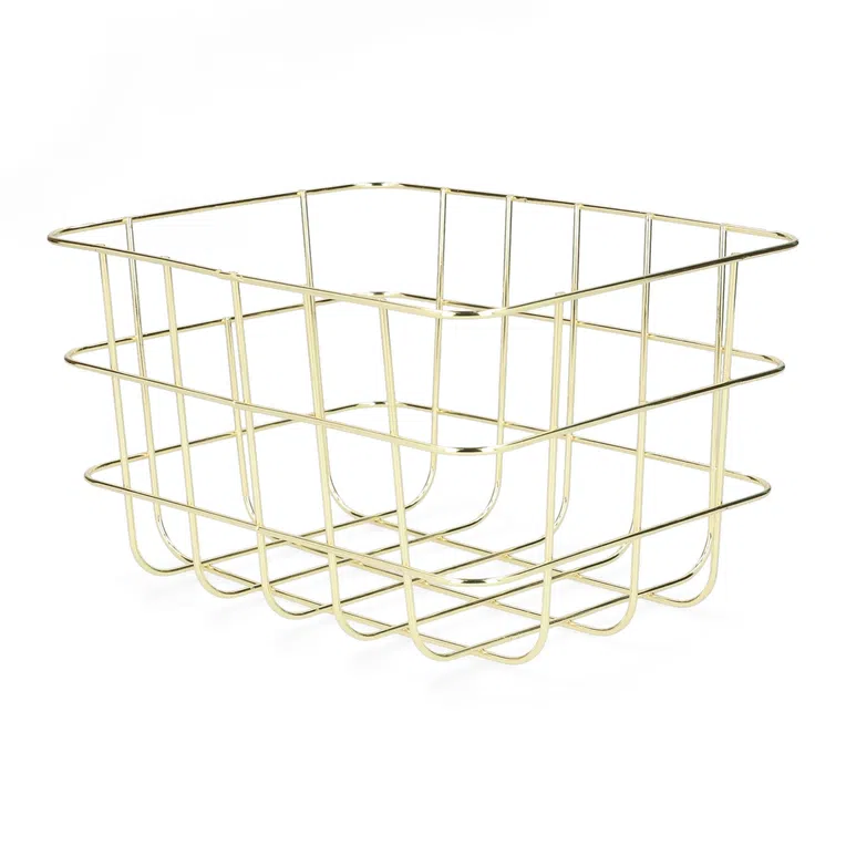 Kosz VOSS metalowy złoty 25,5x20,5x15 cm