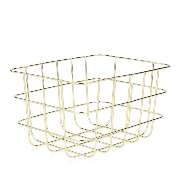 Kosz VOSS metalowy złoty 25,5x20,5x15 cm
