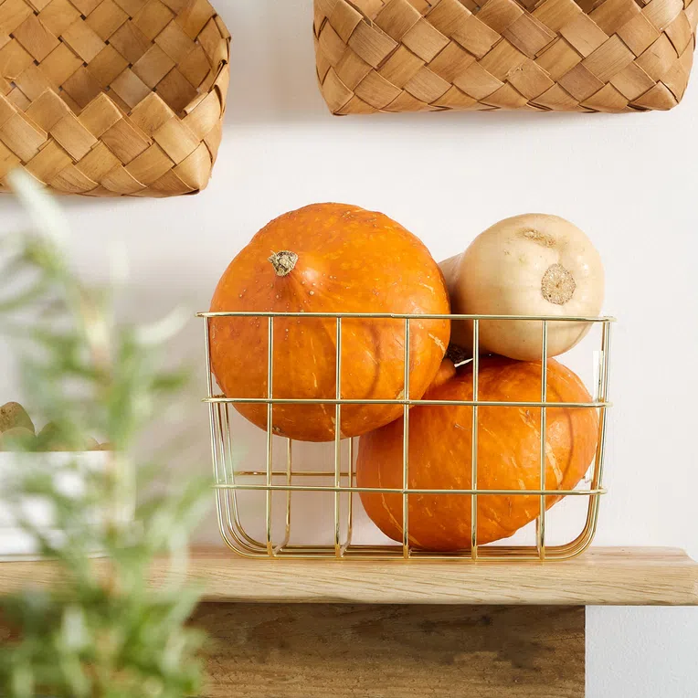 Kosz VOSS metalowy złoty 25,5x20,5x15 cm