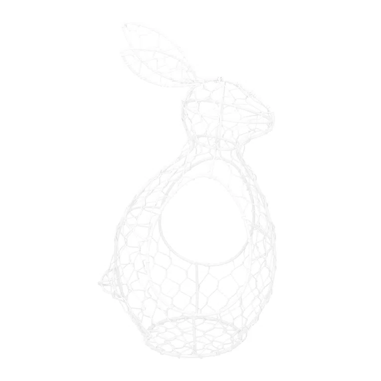 Koszyk wielkanocny HASELE metalowy biały 16x33 cm