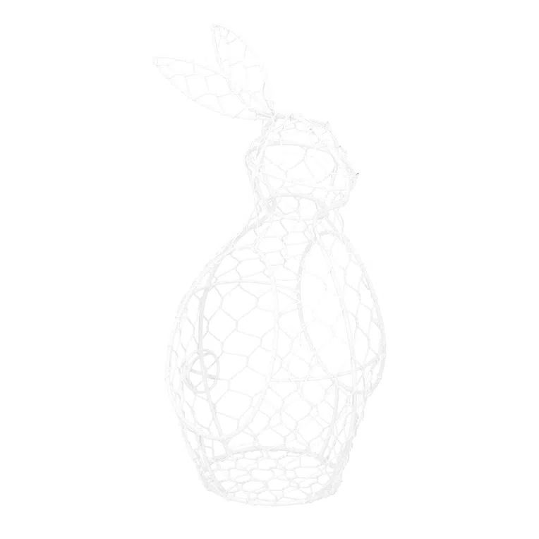 Koszyk wielkanocny HASELE metalowy biały 16x33 cm