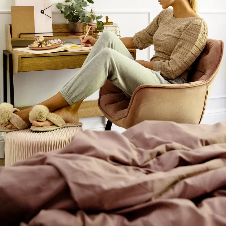 Pościel VELISE bawełniana brudny róż 220x200 cm