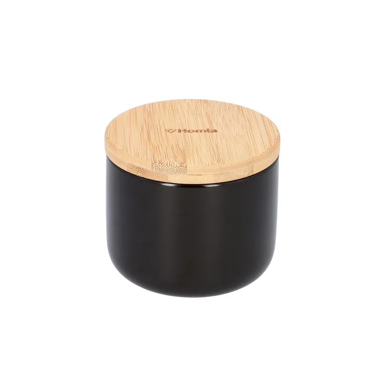 Pojemnik DOWAN ceramiczny z bambusową pokrywką 10x9 cm