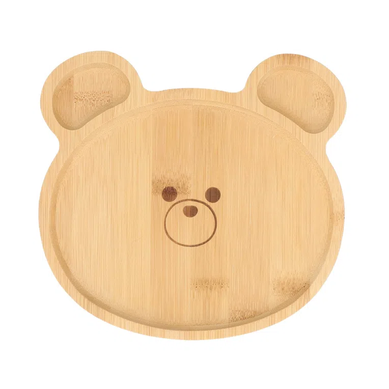 Talerz BAMBOU bambusowy miś 17x16 cm