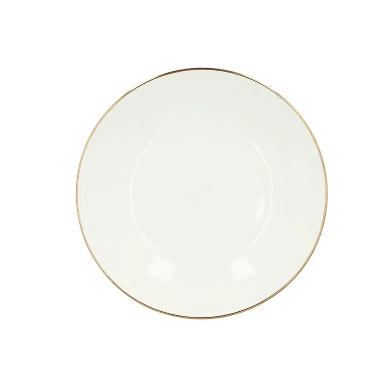 Talerz AURO głęboki ze złotą obwódką 21 cm