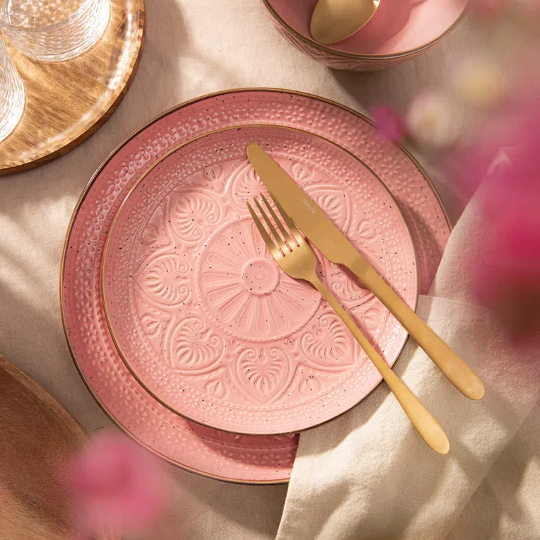 Talerz INDIE deserowy różowy 21 cm