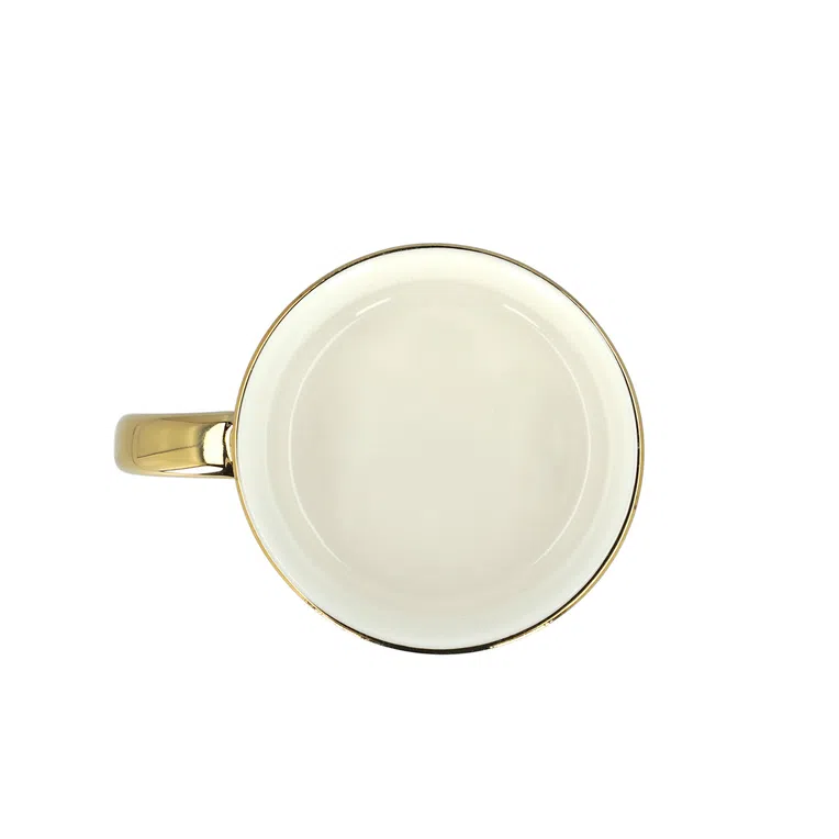 Kubek NORDLIA ze złotym paskiem szmaragdowy 0,15 l