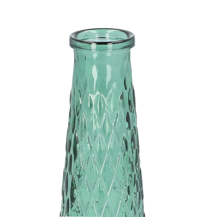 Wazon ARCHIE z tłoczeniem zielony 7x22 cm