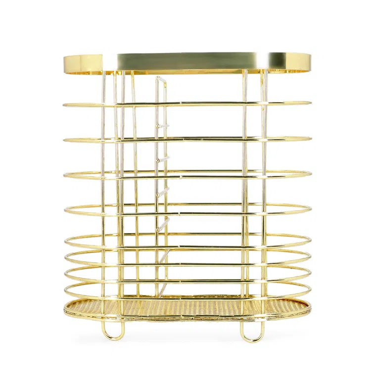 Ociekacz VIBO na sztućce złoty 15x17 cm