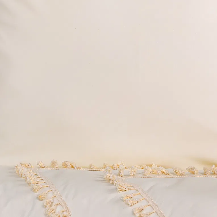 Pościel FRINGE bawełniana beżowa 220x200 cm